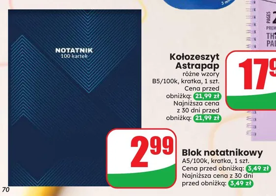 Blok notatnikowy promocja w Dino