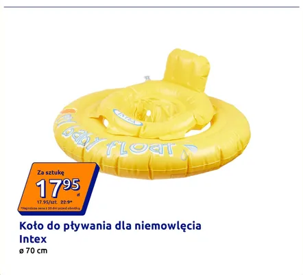 Koło do pływania dla niemowlęcia Intex ø 70 cm promocja w Action