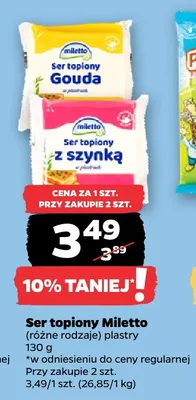 Ser topiony w plastrach z szynką Miletto promocja w Netto
