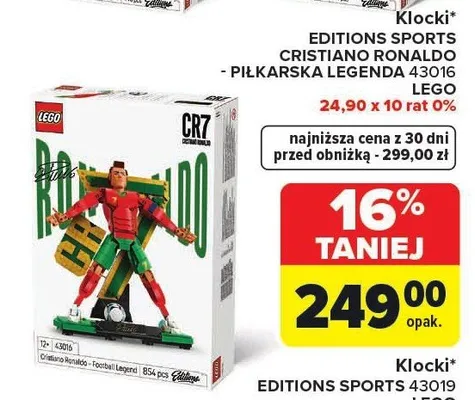 Klocki LEGO EDITIONS SPORTS CRISTIANO RONALDO - PIŁKARSKA LEGENDA 43016 promocja w Carrefour Market