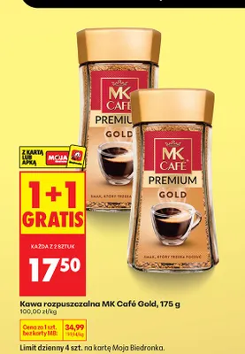 Kawa rozpuszczalna Premium Gold promocja w Biedronka
