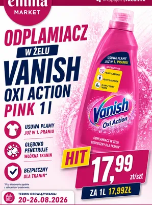 Odplamiacz w żelu Vanish Oxi Action Pink promocja w emma MARKET