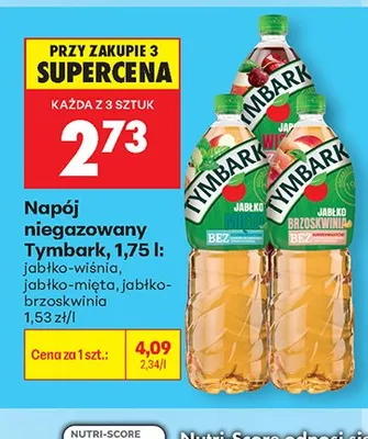 Napój niegazowany Tymbark jabłko-wiśnia promocja w Biedronka