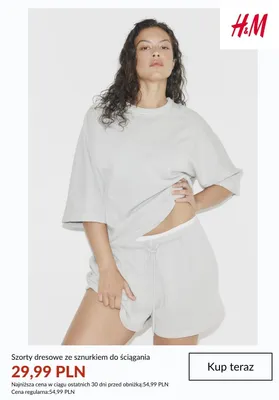 Szorty dresowe ze sznurkiem do ściągania H&M promocja w H&M