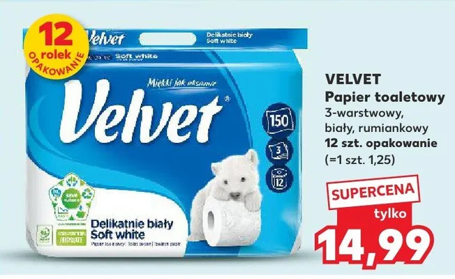 Papier toaletowy 3-warstwowy, biały, rumiankowy promocja w Kaufland