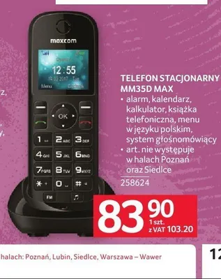 Telefon stacjonarny Maxcom MM35D Max promocja w Selgros