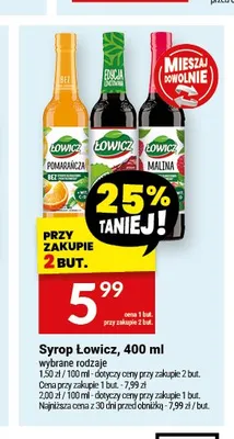 Syrop Łowicz malina promocja w Twój Market
