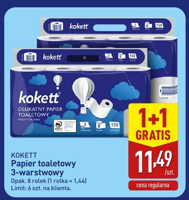 Papier toaletowy 3-warstwowy Kokett promocja w Aldi