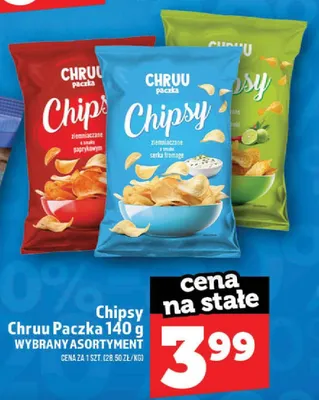 Chipsy Chruu Paczka o smaku paprykowym promocja w TOPAZ