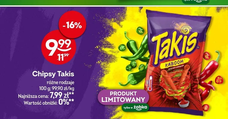 Chipsy Takis Kaboom Ketchup Sriracha promocja w Żabka