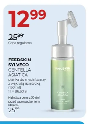 Pianka do mycia twarzy Centella Asiatica z wąkrotą azjatycką Feedskin Sylveco promocja w Drogerie Jawa