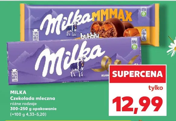 Czekolada mleczna różne rodzaje promocja w Kaufland