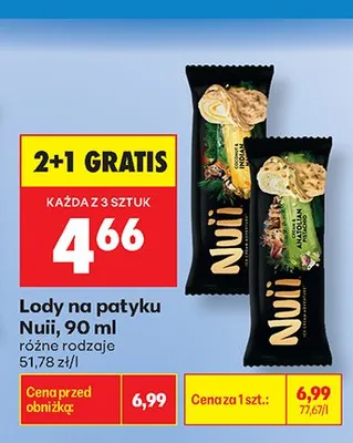 Lody na patyku Nuii promocja w Biedronka