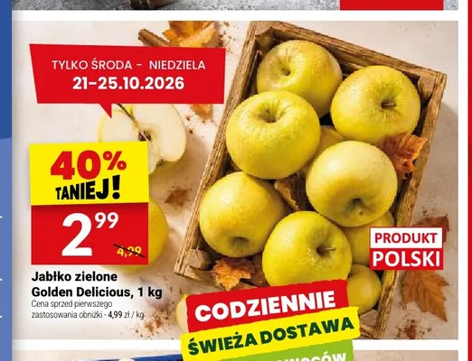 Jabłka zielone Golden Delicious promocja w Twój Market