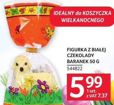 Figurka z białej czekolady baranek promocja w Selgros