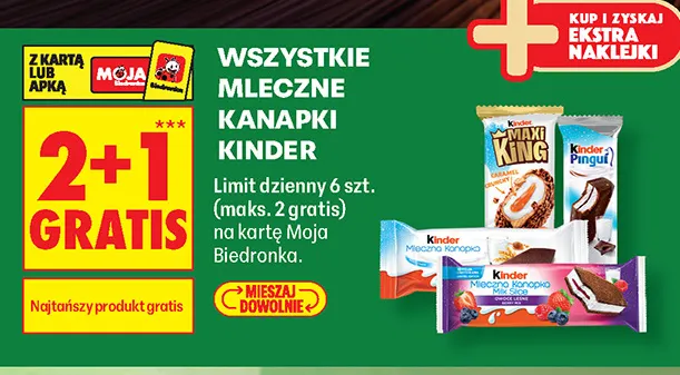 Mleczna kanapka Kinder Maxi King promocja w Biedronka