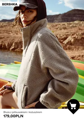Bluza z półsuwakiem i kożuszkiem Bershka promocja w Bershka