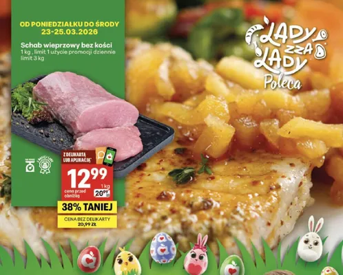 Schab wieprzowy bez kości promocja w Delikatesy Centrum