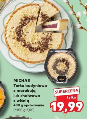 Tarta budyniowa z marakują lub chałwowa z wiśnią promocja w Kaufland