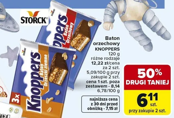 Baton orzechowy Knoppers promocja w Carrefour Market