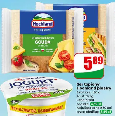 Ser topiony plastry 3 rodzaje promocja w Dino