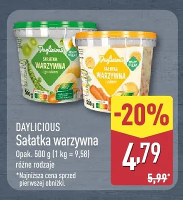 Sałatka warzywna z groszkiem Daylicious promocja w Aldi