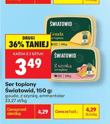 Ser topiony Światowid z szynką promocja w Biedronka
