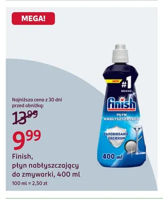 Płyn nabłyszczający do zmywarki Finish promocja w Rossmann