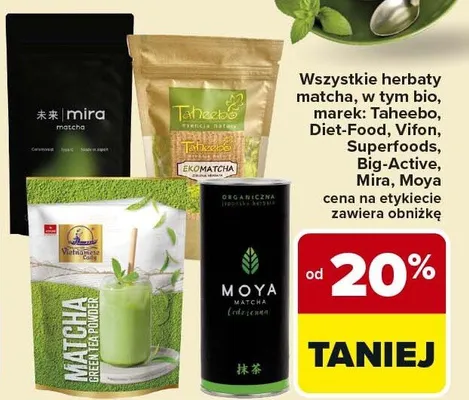 Herbaty matcha promocja w Carrefour Market