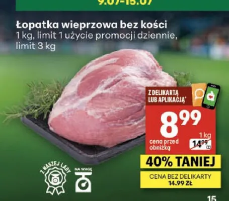 Łopatka wieprzowa bez kości Z Naszej Lady promocja w Delikatesy Centrum
