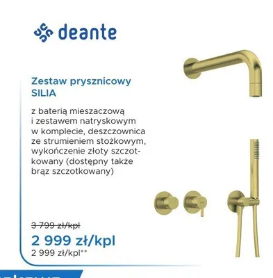 Zestaw prysznicowy Deante Silia promocja w Blu Salony Łazienek