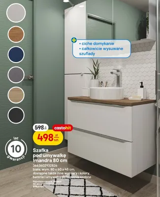 Szafka pod umywalkę Imandra 80 cm promocja w Castorama