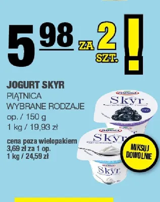 Jogurt typu islandzkiego Skyr Piątnica promocja w SPAR