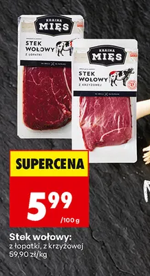 Stek wołowy z łopatki Kraina Mięs promocja w Biedronka