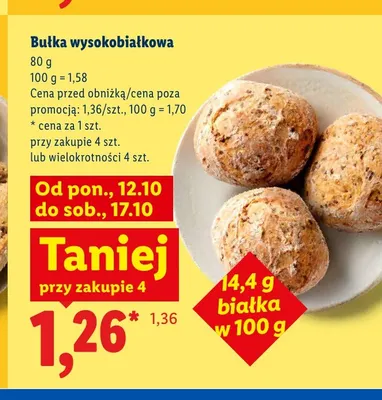 Bułka wysokobiałkowa promocja w Lidl