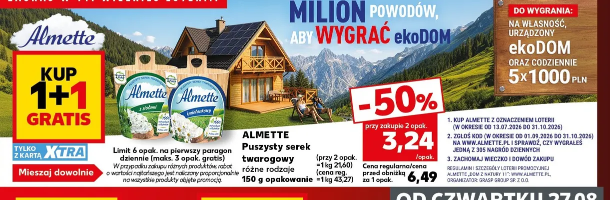 Puszysty serek twarogowy z ziołami Almette promocja w Kaufland