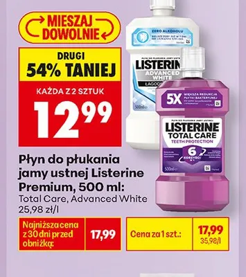 Płyn do płukania jamy ustnej Listerine Total Care promocja w Biedronka