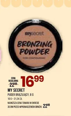 Puder brązujący My Secret promocja w Drogerie Natura