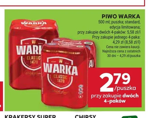 Piwo Warka promocja w Stokrotka