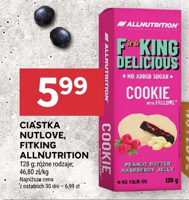 Ciastka Nutlove Fitking Allnutrition promocja w Stokrotka