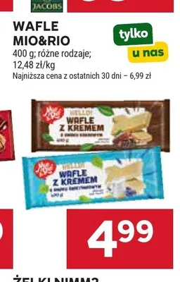 Wafle z kremem Mio&Rio kakaowe promocja w Stokrotka