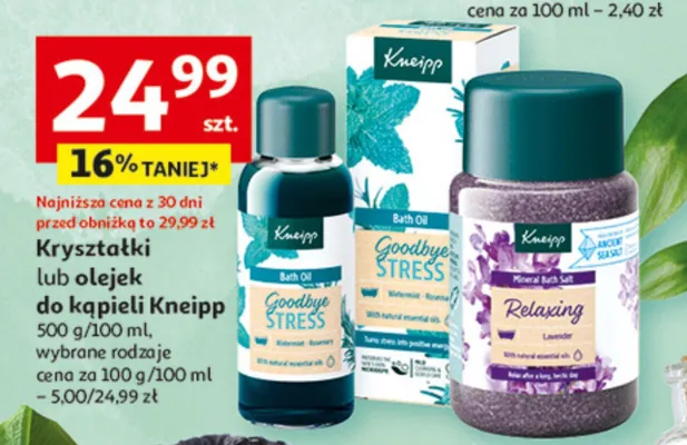 Kryształki lub olejek do kąpieli Kneipp promocja w Auchan