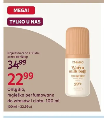 Mgiełka perfumowana do włosów i ciała OnlyBio promocja w Rossmann