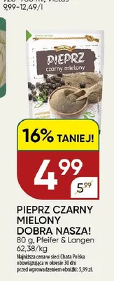 Pieprz czarny mielony Dobra Nasza! promocja w Chata Polska