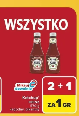Ketchup pikantny Heinz promocja w Carrefour Market