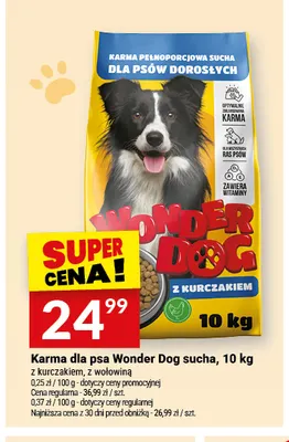 Karma dla psa Wonder Dog sucha z kurczakiem promocja w Twój Market