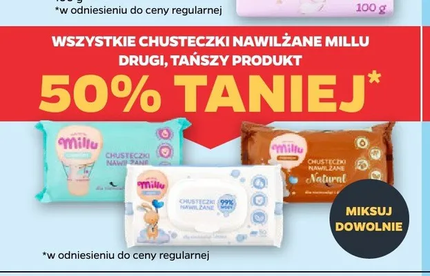 Chusteczki nawilżane Millu promocja w Netto