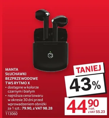 Słuchawki TWS RYTMO X promocja w Selgros