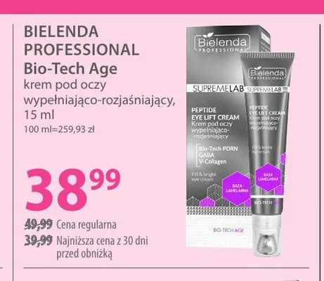 Bio-Tech Age krem pod oczy wypełniająco-rozjaśniający Bielenda Professional promocja w Hebe