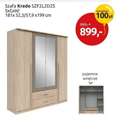 Szafa Kredo SZFZL2D2S promocja w Black Red White